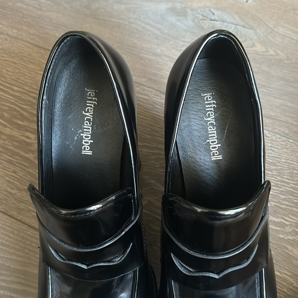 ❌SOLD Black Jeffrey Campbell Patent Loafers Platforms 8 - Picture 9 of 9
